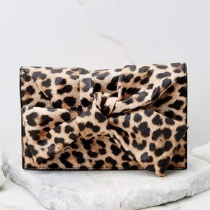 Leopard Print Bow Tie Clutch